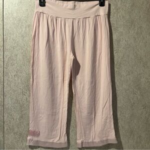 Faceplant Dreams Light Pink Cropped Pants silk hem medium